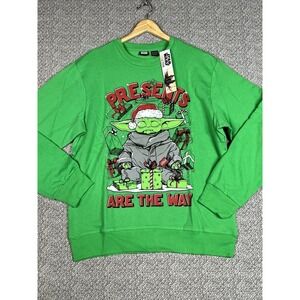 Disney Star Wars Ugly Christmas Sweatshirt Yoda Presents Are The Way Mens Medium